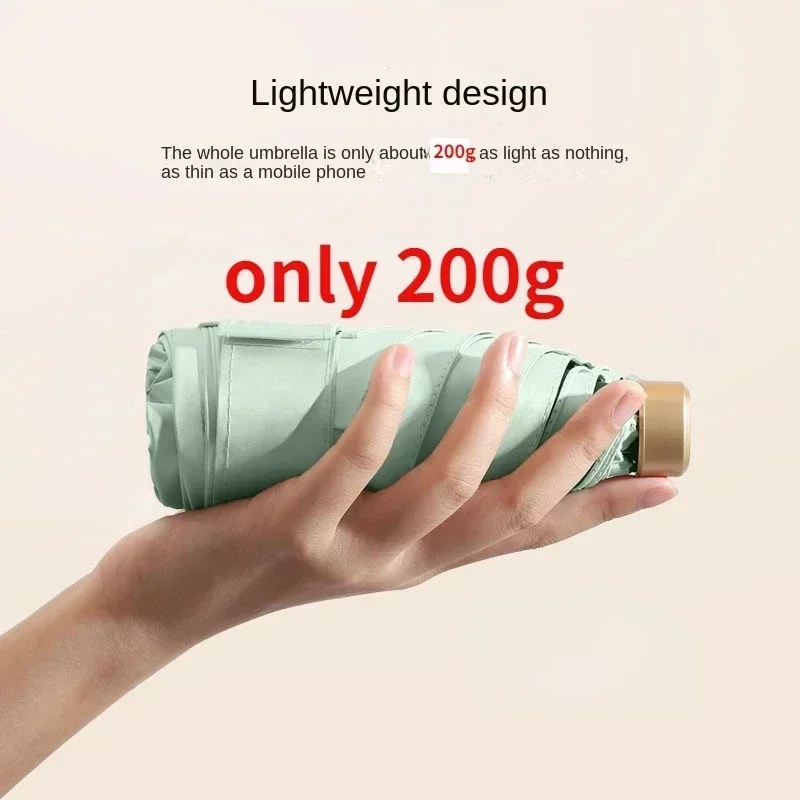 Mini Pocket Umbrella Small Sun Rain Umbrella Vinyl Folding Umbrella UV Ultraviolet Protection Sun Shade Pocket Parasol Capsule