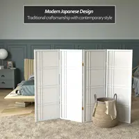 4 Ft. Short Double Cross Shoji Screen - White - 4 Panels 2