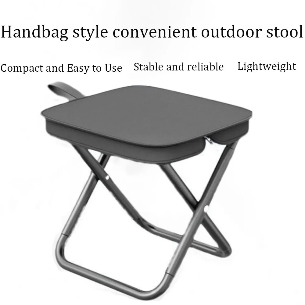 Folding Stool Home Low Outdoor Hand in Hand with Bags Tourism Camping Fishing Train Queues