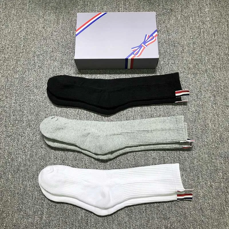 

TB THOM 4 Pairs Socks Men's 100% Natural Cotton Stocking Seamless Undyed Cotton Crew TB Socks Moisture Wicking Mid-Tube Socks