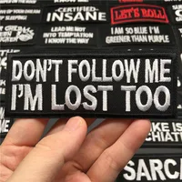 Punk Black & White Slogan Embroidery Patch – Iron-On Badge Label for Jackets, Clothes, Bags & DIY Applique Projects