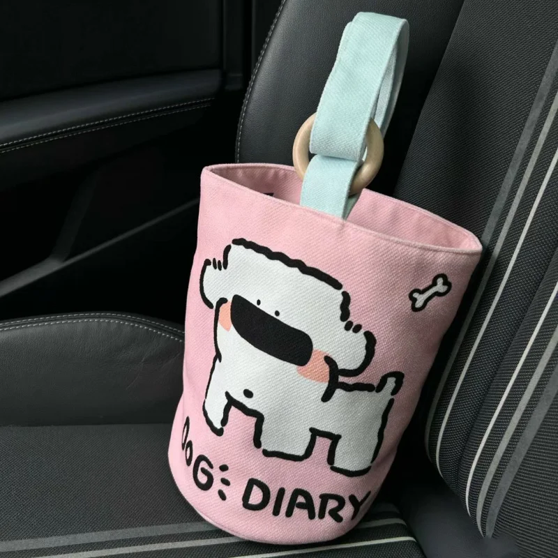Office Worker Portable Handbag Canvas Bucket Bag Cute Bucket Hand Carry Lunch Bag Mom Outing Handbag