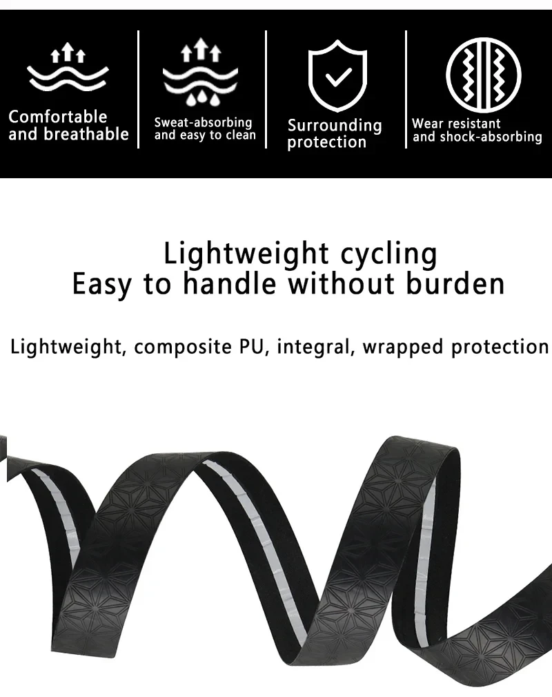 Daisy Pattern Road Bike Bar Handle Tape Shock PU+EVA Anti-slip Handlebar Tape With Bar End Plugs Bicycle Cycling Accessories