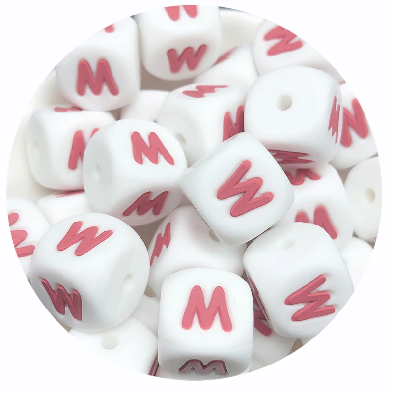 10 Stücke Neue 12mm Baby Silikon Buchstaben Perlen Schnuller Buchstaben Alphabet Perlen Kauen Zahnen Beißringe Pflege Dusche Geschenke BPA freies – Detail 26