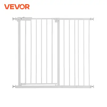 VEVOR Baby Gate 28/30/36 Inches High Dog Gate Easy Step Walk Thru Child Pet Security Pressure Mount Kit Wall Cups Doorways 1