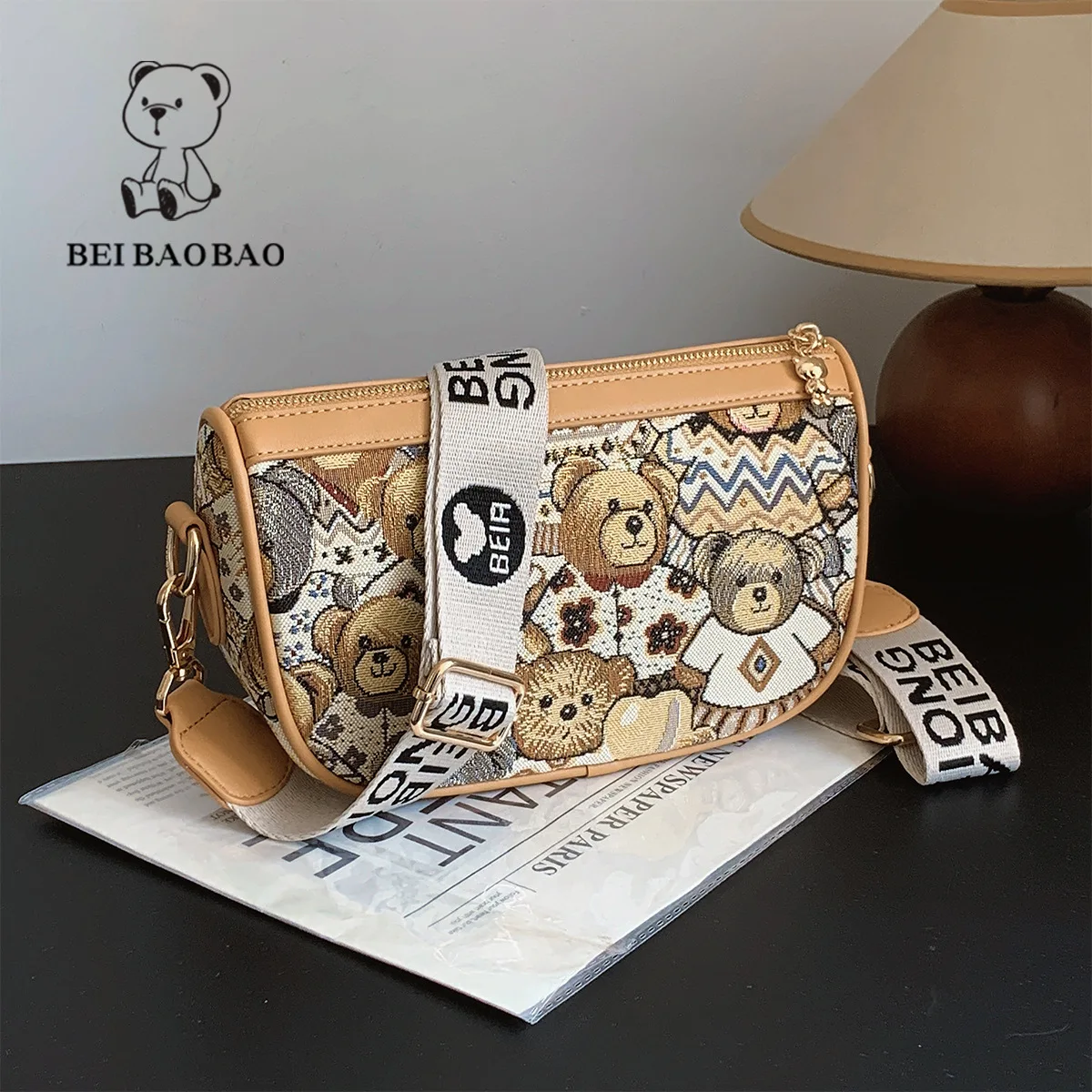 Beibaobao New Retro Fashion One Shoulder Crossbody Bag Casual Women's Bag Chest Women's Small Bolso de mujer