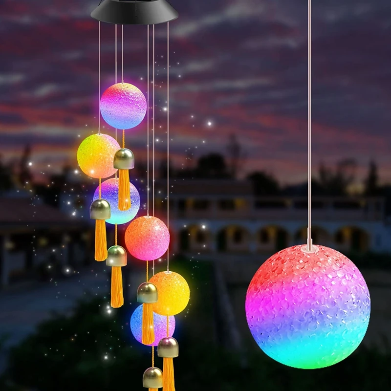 Carillons éoliens en boule de cristal, changement de couleur, carillon  décoratif suspendu pour Patio jardin maison extérieur - AliExpress