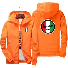 

Spring/Summer 2022 Men's Hooded Vespa Electric Bike Logo Front Back Hip Hop Oversized Multicolor Sweatshirt Men's Thin Jacket