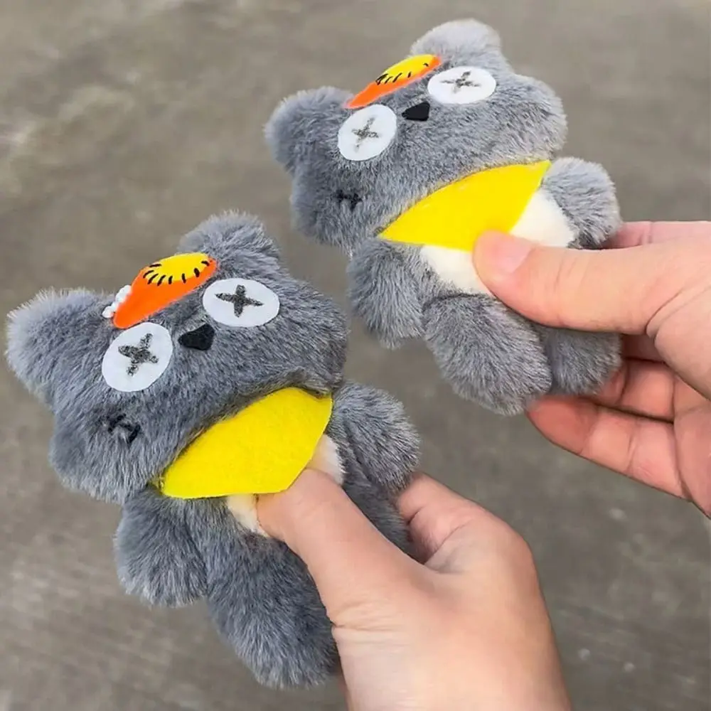 

Push To Sound Squeeze Squeak Plush Keychain Chubby Comfort Grey Wolf Plush Grey Wolf Keyring Plush Cartoon