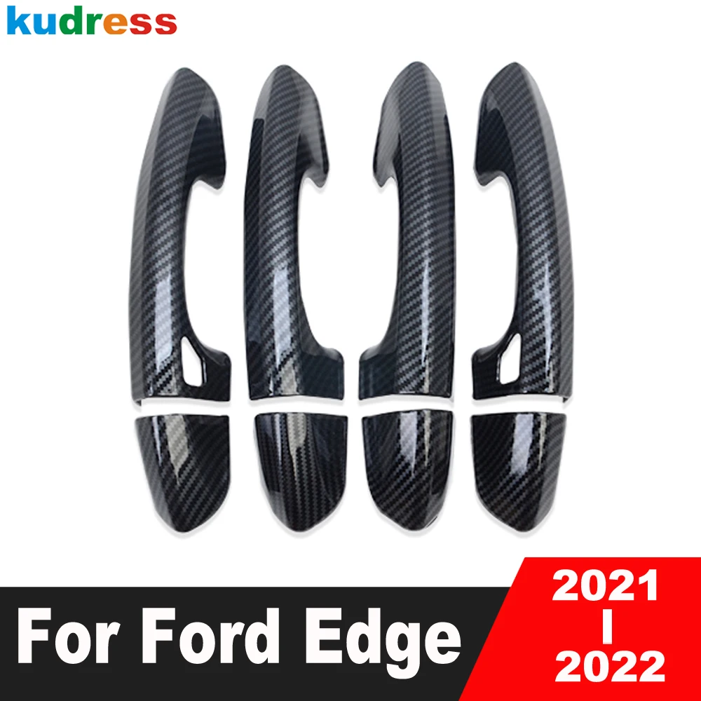 

Door Handle Cover Trim For Ford Edge 2021 2022 Carbon Fiber Car Door Handles Catch Molding Overlay Covers Exterior Accessories