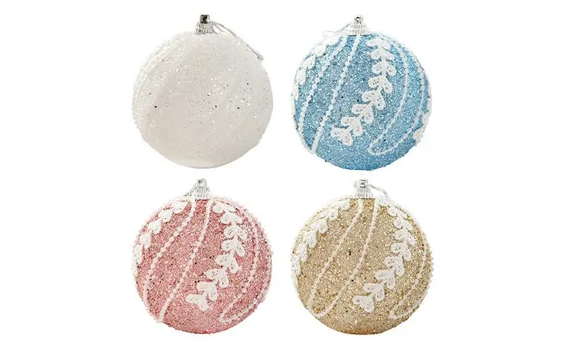 

Ball Ornaments for Christmas Tree Christmas Tree Ball Ornament Pendant Hanging Decor Sequins Glitter Ornaments for Party Favors