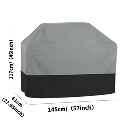 Durable Waterproof Outdoor BBQ & Grill Protective Cover - UV Resistant Heavy Duty Fabric (145x61x117cm)