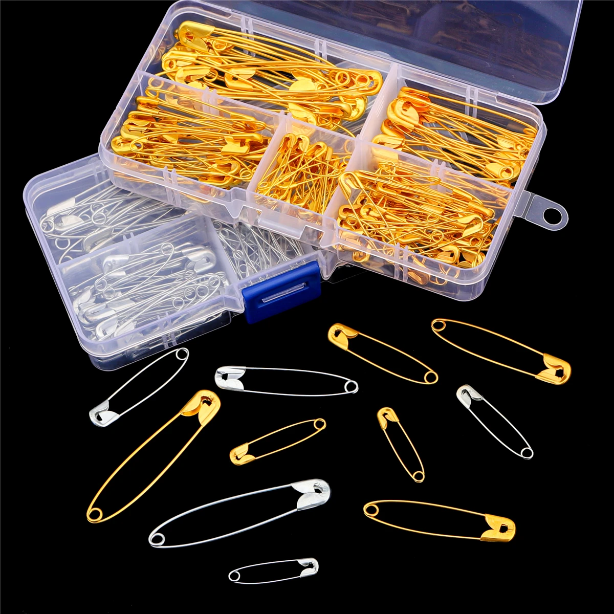 1000pcs Mini Safety Pins 18mm Black/Silver/Golden Safety Pins Metal Clip  Marker Needle Safety Pind Pins Pincushions Accessories