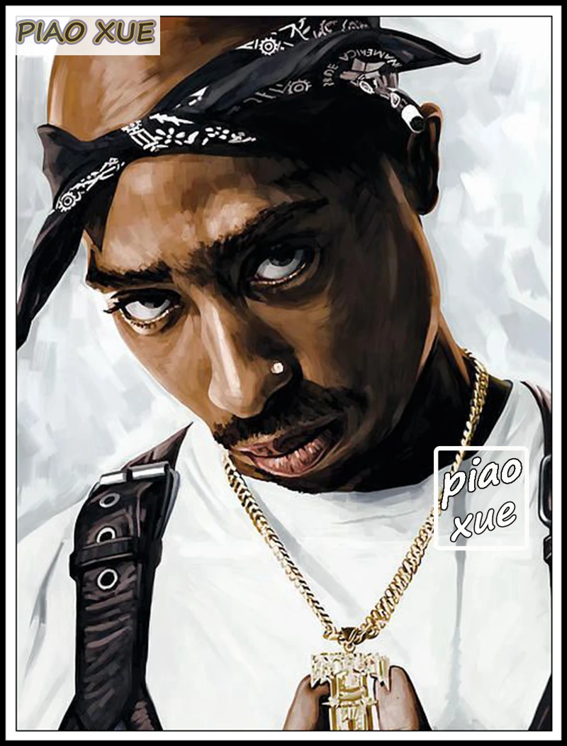 Tupac Shakur-ダイヤモンド絵画アートクロスステッチ,west海岸,ヒップ