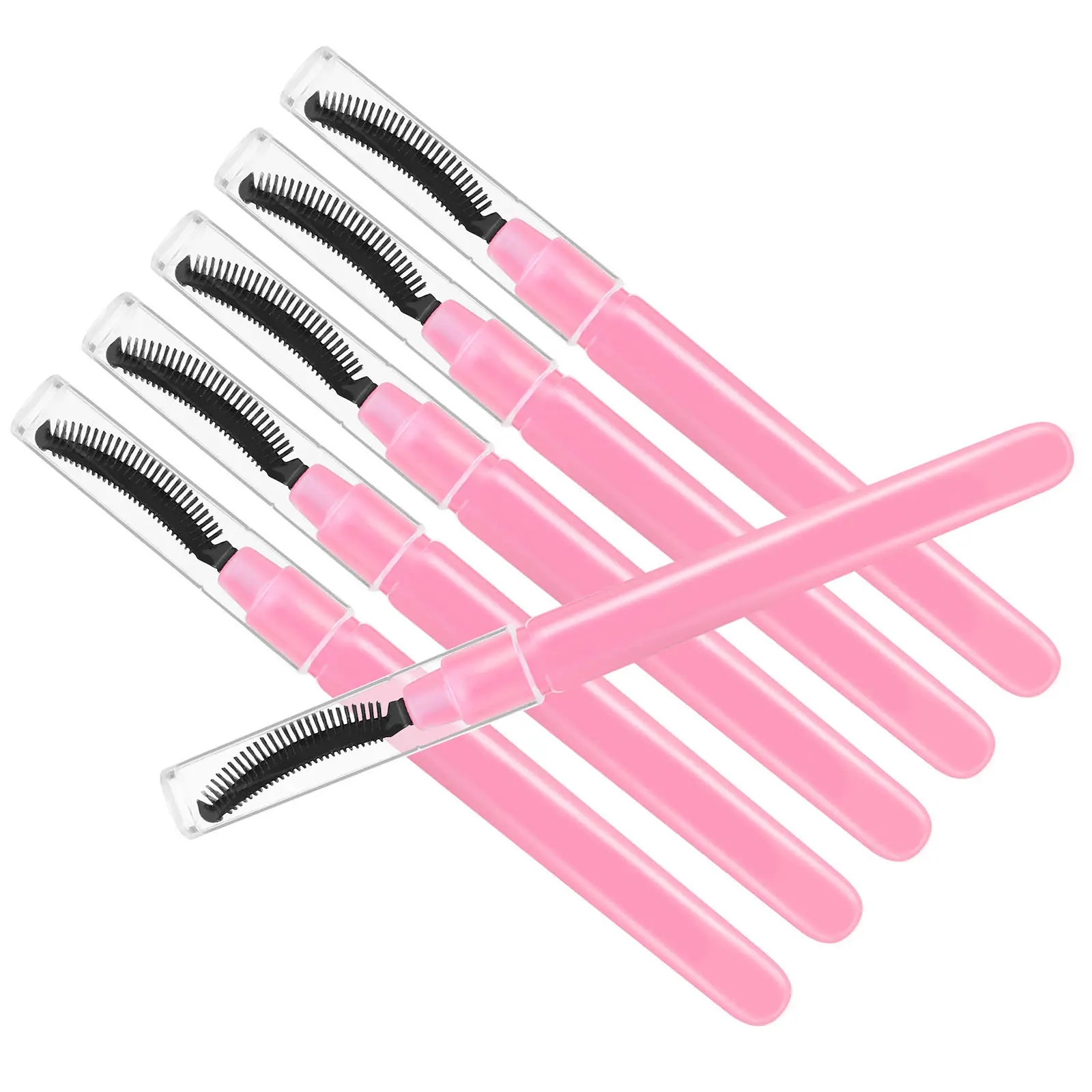 6Pcs 속눈썹 브러쉬 세트 패션 컬러 세련된 디자인 마스카라 눈썹 리프트 및 속눈썹 연장 관리 도구용 다기능