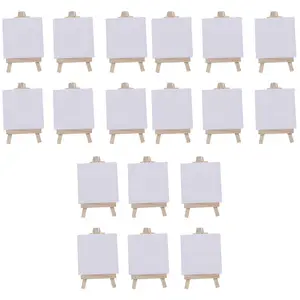 15 Sets Mini Frame Easel Stand Canvas Painting Canvases Picture