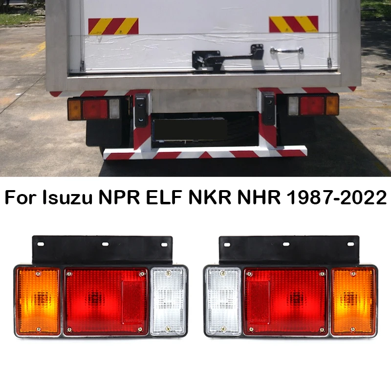 Feux Arrière Pour Isuzu NPR ELF NKR NHR NLR (1987-2022) - Paire Rouge, 12V, Plastique ABS