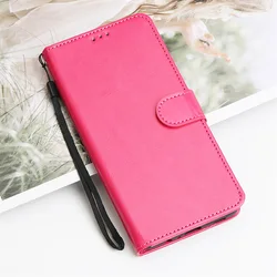 Leather Flip Wallet Case with Card Holder - Protective Cover - Galaxy M40S (Rose red)