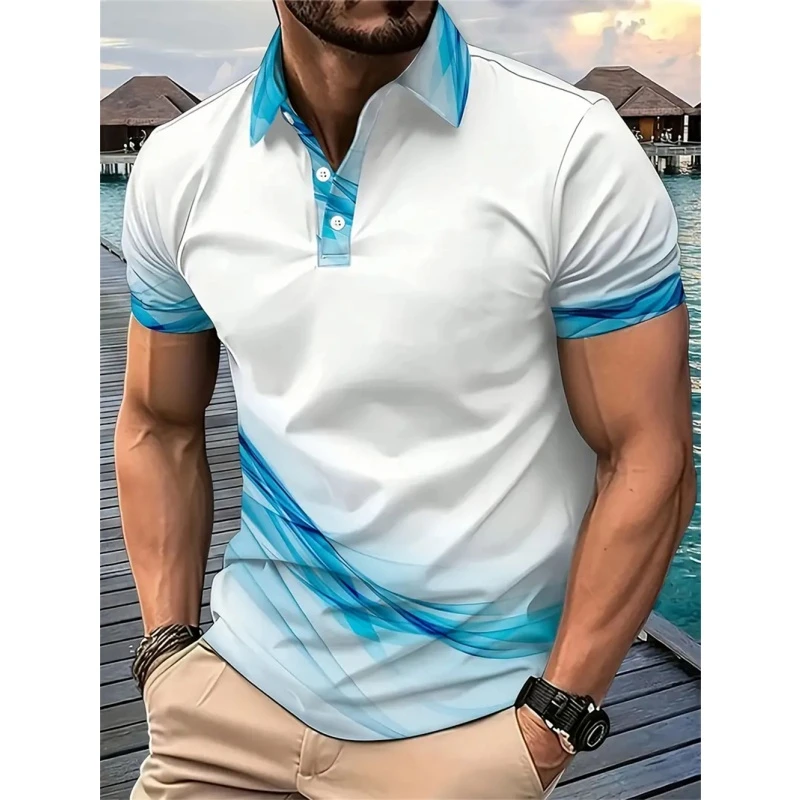 New 3D Printed Colorful Striped Man Polo Shirts Geometric Color Block Pattern Men's Clothes Shirt Casual Lapel Short Sleeve Tops 12 S6771d73b50e244beb2a5b236b4a52e1b3