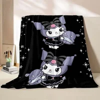6 Sizes Warm Soft Sanrio Kuromi Custom Blanket Fluffy Children and Adults Sofa Plush Bedspread Throw Blanket for Sofa Bed 2