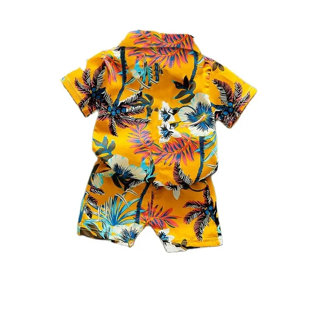 Baby Boys Floral Printed Shirt + Pants 6