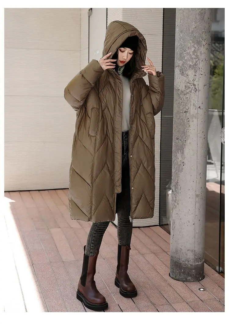 Oversized Thicken Down cotton Jacket for women Winter New Retro Chinese style Hooded Coat Female Cotton Warm Parker Overcoat