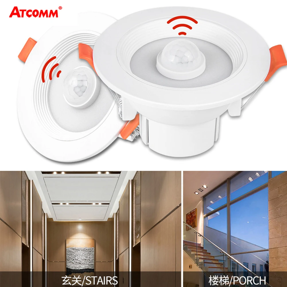 Pir Motion Sensor Ceiling Lights 20w Recessed Stairs Lighting Led