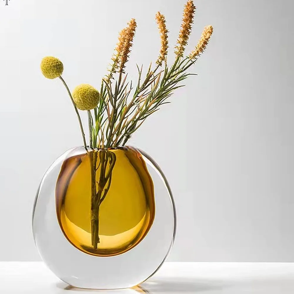 

Modern Decorative Vase Decoration Home Decorations Centerpiece Dried Flowers and Buds (Amber) Office Pampas Grass Room Decor