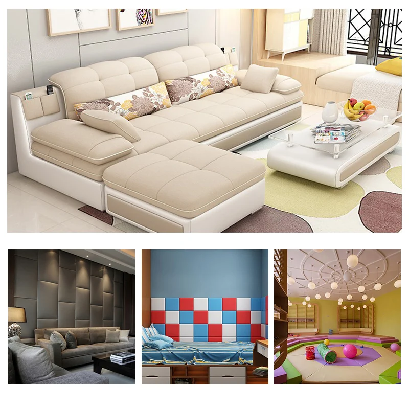 Faux leather fabric by meter for sofa covers upholstery DIY interior sewing plain thickened luster