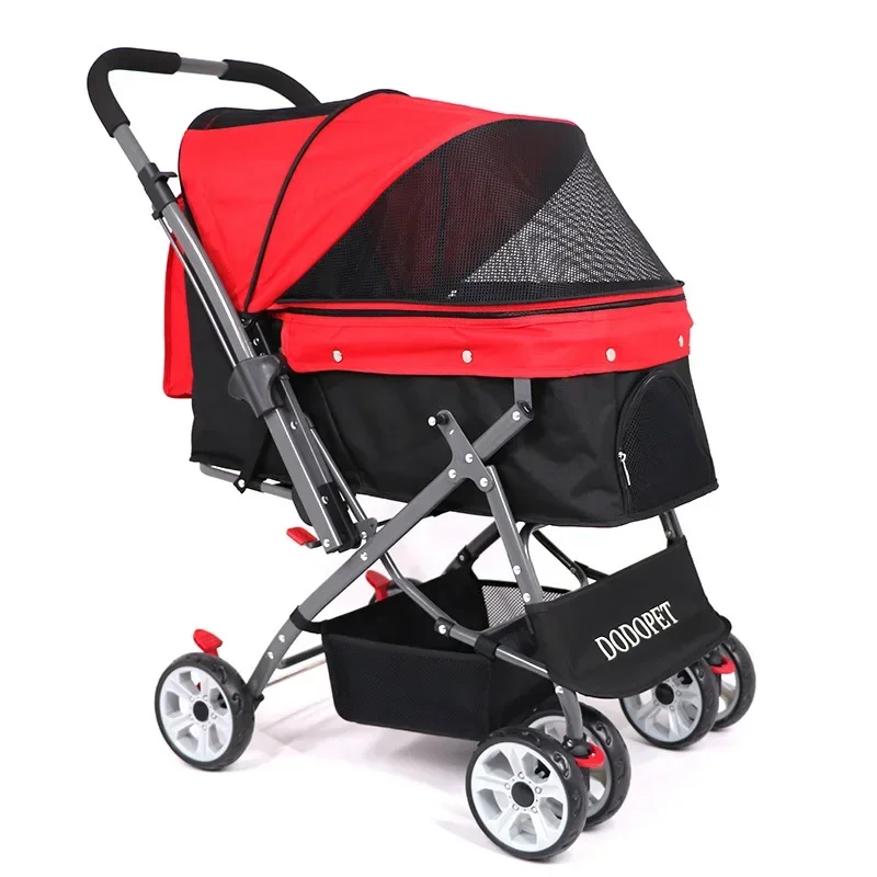 

Dog Cat Carrier Pet Buggy Stroller Bag Carriage House Outdoor Walking Shopping Trip Kennel Pram Folding 30kg