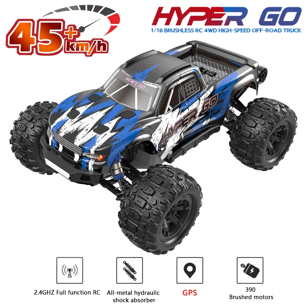 

MJX Hyper Go H16H H16E GPS Радиоуправляемый автомобиль 45 км/ч 1:16 4WD Электрический высокоскоростной внедорожник RC Дрифт монстр-Трак для детей VS WLtoys 144010