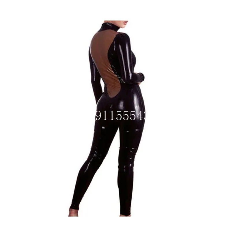 

Handmade Latex Catsuit Green Black with Brown Rubber Bodysuit with Back Zipper Front Zipper Size XXS-XXL