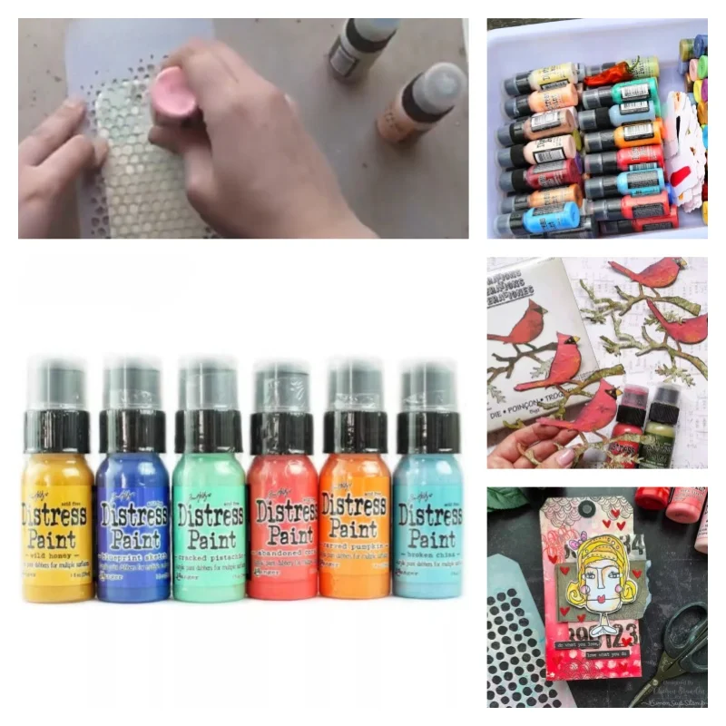 29ML 수성 아크릴 페인트 수제 DIY 장식 제작 노트북 커팅 아웃 인사말 카..