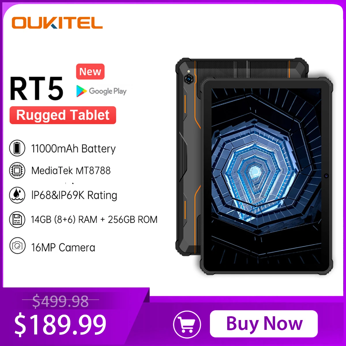 Oukitel RT5 견고한 태블릿, 11000mAh, 10.1 인치 FHD, 8GB, 256GB, 안드로이드 13 태블릿, 16MP 카메라, 33W 충전 태블릿  Best Top5