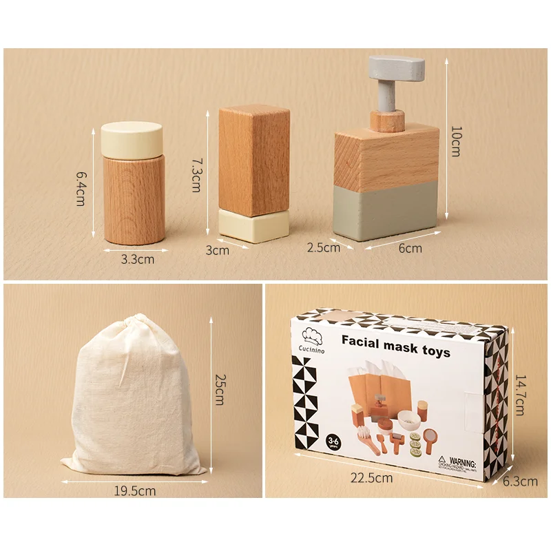 Children's simulation beauty set toys, early education fun puzzle, solid wood manufacturing, role-playing, boys and girls gifts