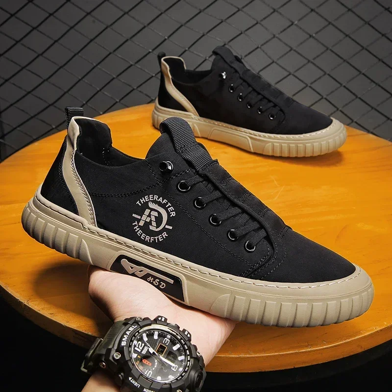 Men Casual Shoes Breathable Ice Silk Canvas Shoes Loafers Sneakers Outdoor Comfort Slip on Flat Vulacnized Shoes Adult Moccasins - 2