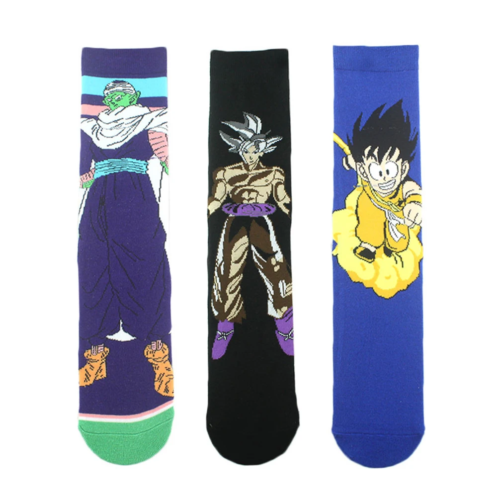 3Pairs Fashion Men Women Funny Socks Ins Personality Hip Hop Print Novelty Crazy Anime Cartoon High Quality Sewing Pattern Socks