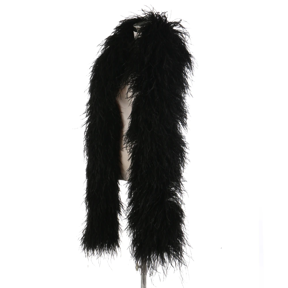 New 2 Yards Black Ostrich Feather Boa Natual Ostrich Feathers Trims Long  15-25cm Party Clothing Plume Shawl Customized 200 Grams - Feather -  AliExpress