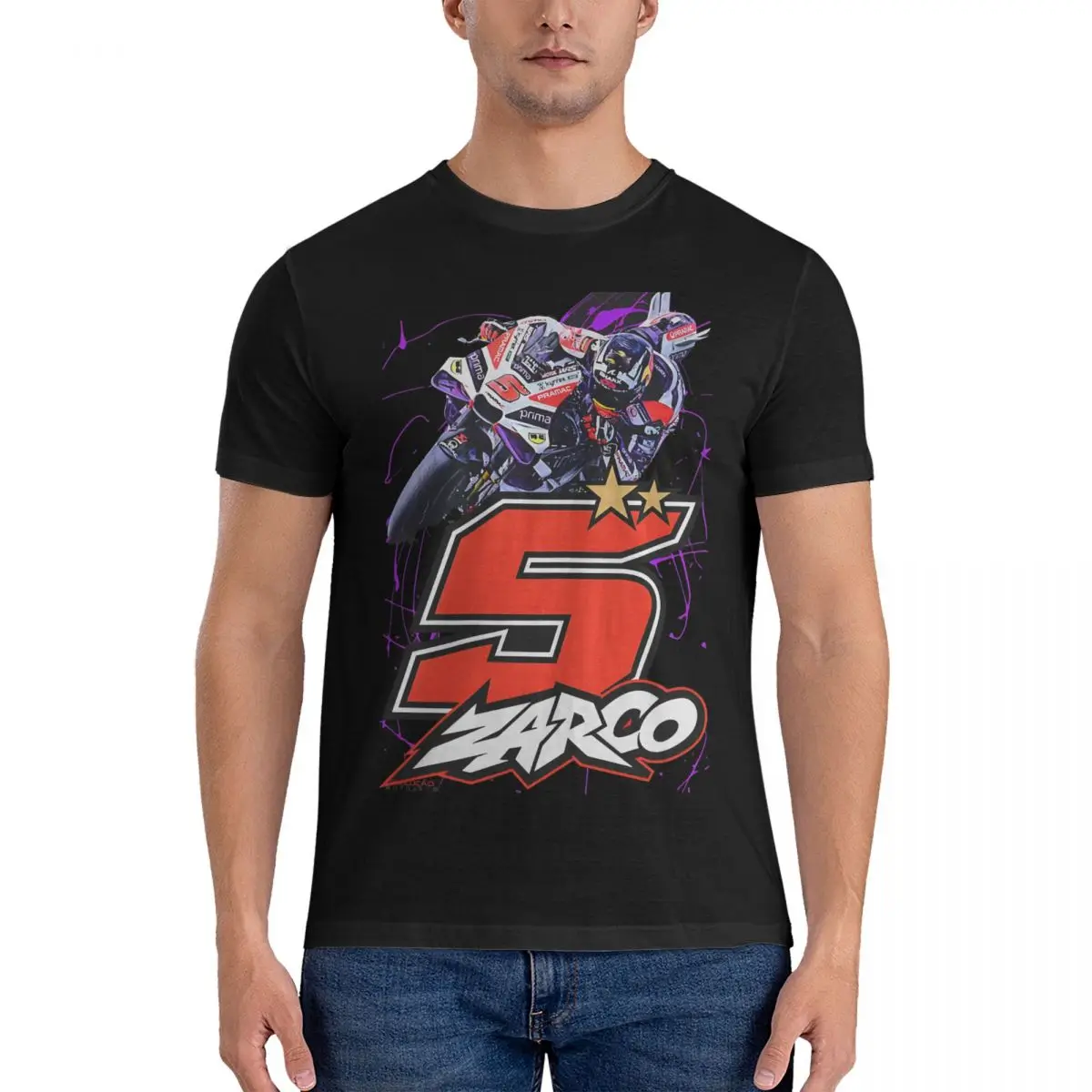 Johann Zarco Numero 5 Magliette Per Uomo T-Shirt Casual In Cotone Girocollo Moto The Gp Tee Shirt Manica Corta Abbigliamento Idea Regalo