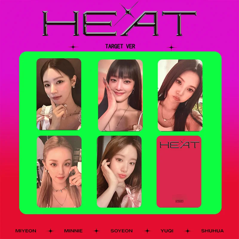 5PC/set (G) I-DLE Album HEAT Solo LOMO Card GIDLE Collector Card