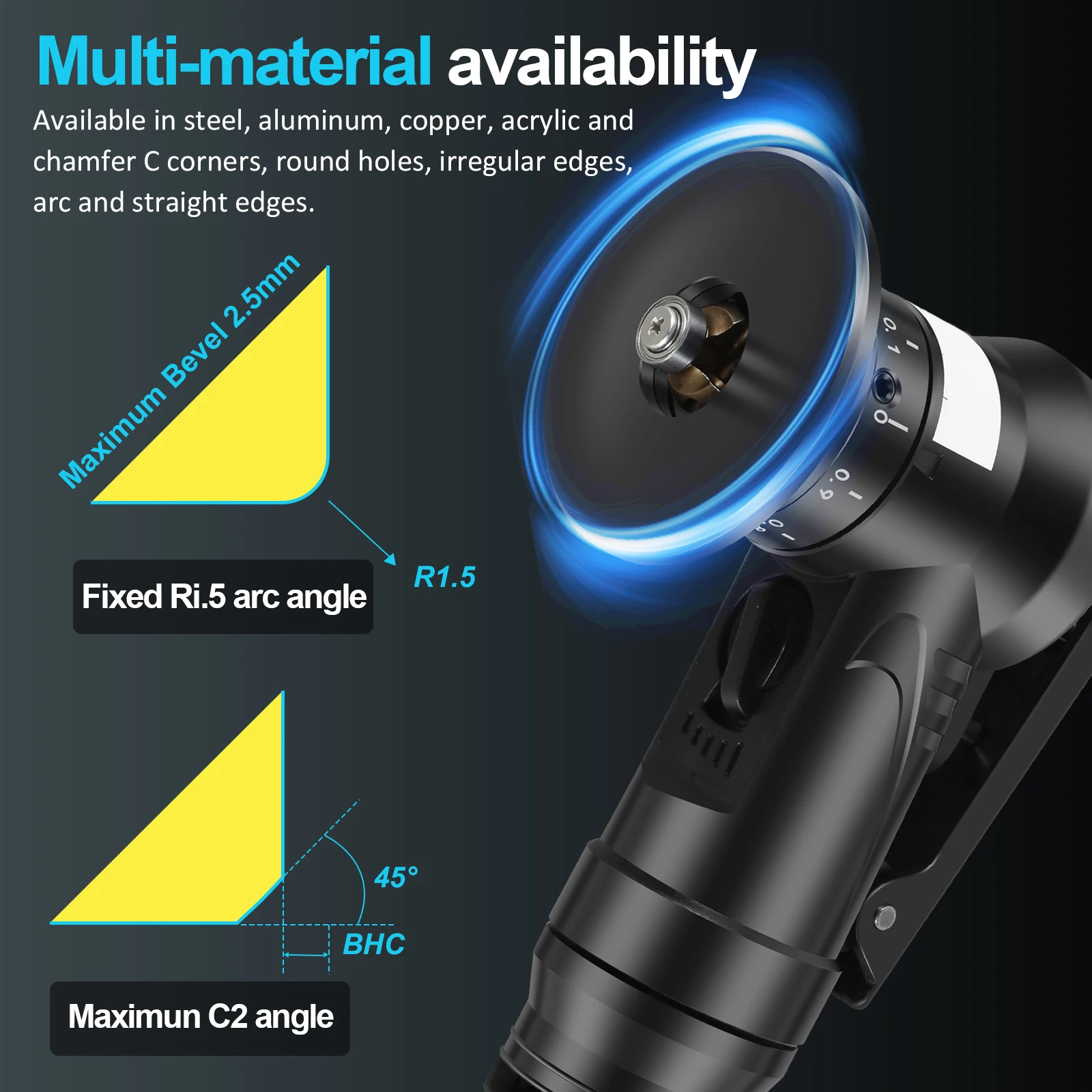 ミニ空気圧面取り機、ハンドヘルド空気面取り機、トリミング機、エア