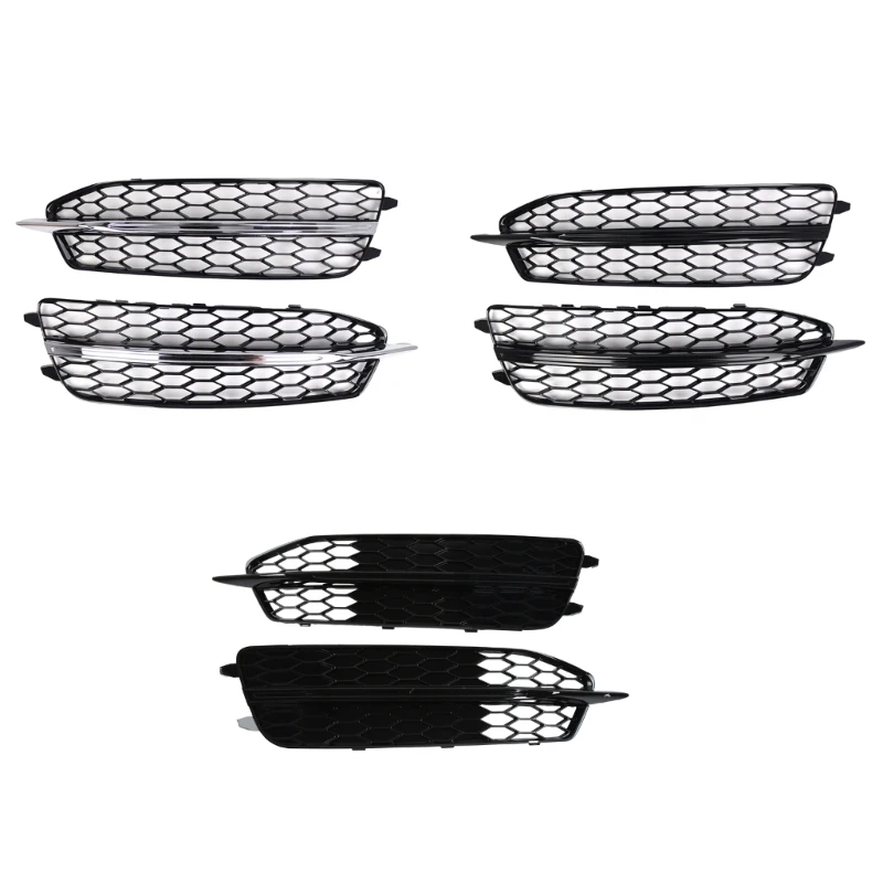 

Car Left Right Front Bumper Fog Light Lower GrillesGrills Mesh Cover Trim Vent for 4G0807681D 4G0807682D Easy to Install