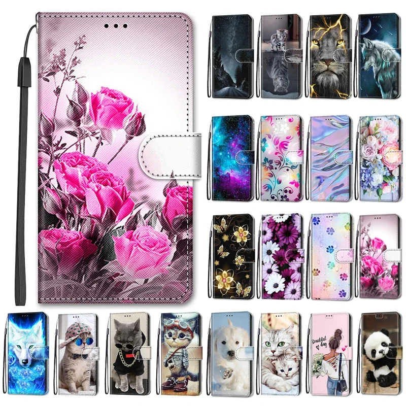 

Flower Pattern Flip Case For Xiaomi Redmi 13C A3 12 12C Redmi13C 4G Redmi12 5G Wallet Leather Phone Cases Stand Book Cover Bag