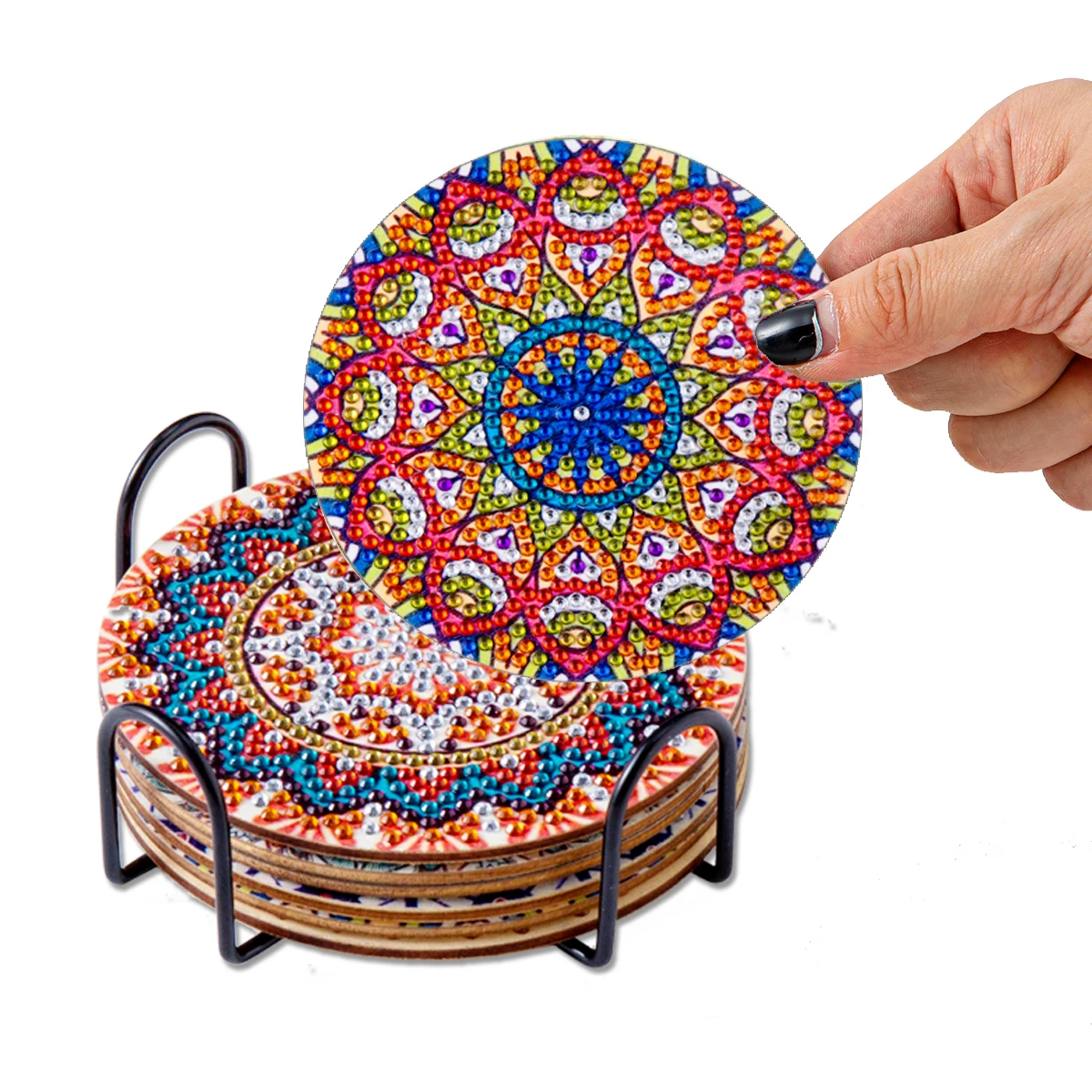 Diamond Painting Coasters 6pc/sets with Holder Mandala DIY Crafts For Adults Kits