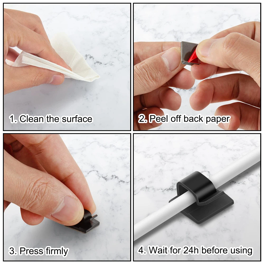 Cable Clips Self Adhesive Cord Management Wire Holder Organizer Clamp USB Data Line Home Wire Clip Accessories 10/20/50Pcs cable organizer,cable clip,cable clamp