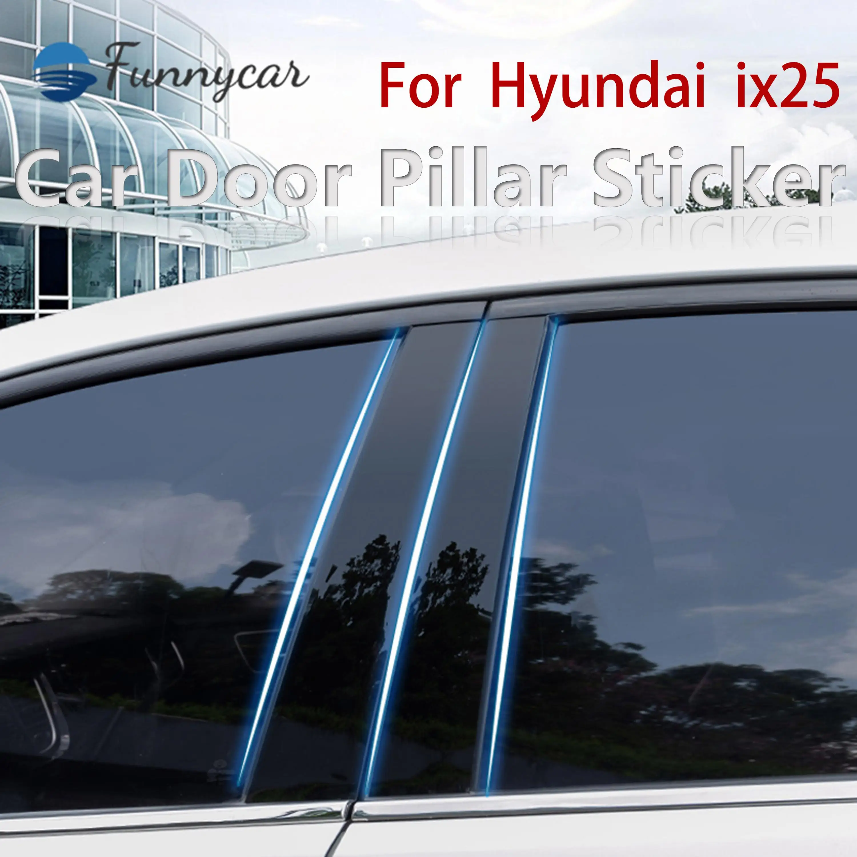 

Автомобильная наклейка для Hyundai ix25 14-23, декоративная защитная полоса на дверь, окно, среднюю колонку