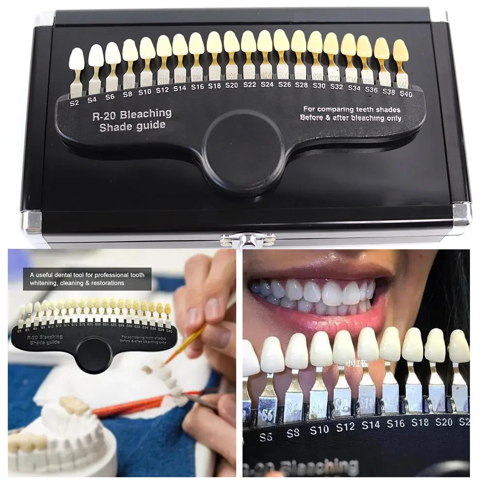 치과 진료소 색상 측정판 치아 색상표 전문가용 도자기 3D 마스터 치아 미백 색상 차트 27색