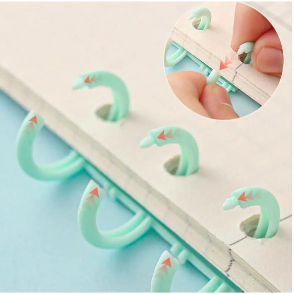 10pcs Binding Strip Notebook Binding Clip Binder Buckle plastic binder buckle 12mm 30 Hole Loose-leaf Ring Plastic A4 A5 B5 Book Circles