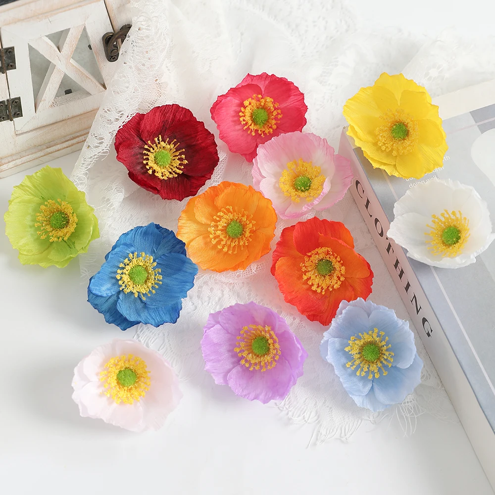 10 Stück künstliche Blumen Köpfe 7,5 cm gefälschte Blume für zu Hause Hoom Dekor Garten Hochzeit Dekoration DIY Handwerk Girlande Geschenke Zubehör – Detail 2