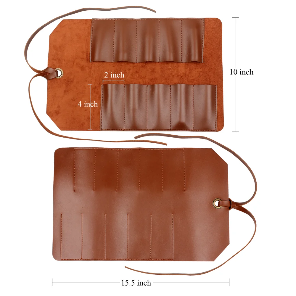 Leather Tool Bag Case Tool Roll Bag Pouch Case Organizer Holder Wrench Screwdriver Pliers Tool Pocket Storage Bag Case